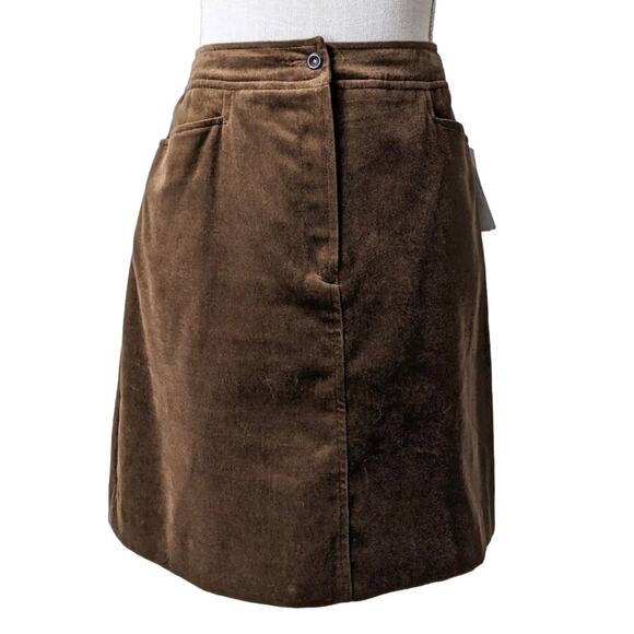 Vintage Brown Velvet Mini Skirt - Picture 1 of 10